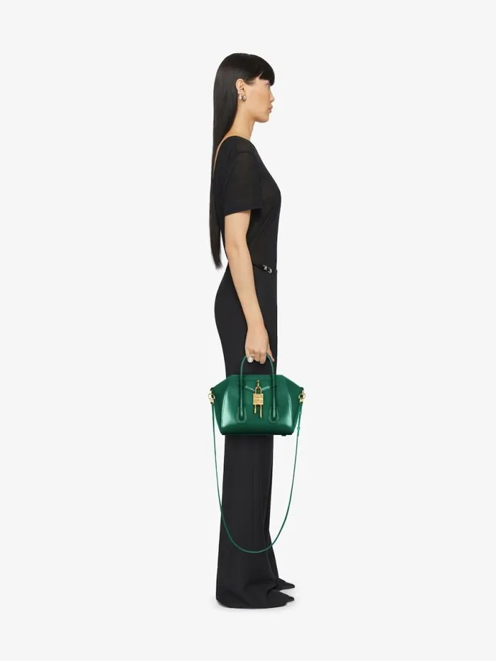 Women Crossbody Bags Givenchy Mini Antigona Lock Bag In Box Leather Emerald Green Women Crossbody Bags Givenchy Mini Antigona Lock Bag In Box Leather Emerald Green