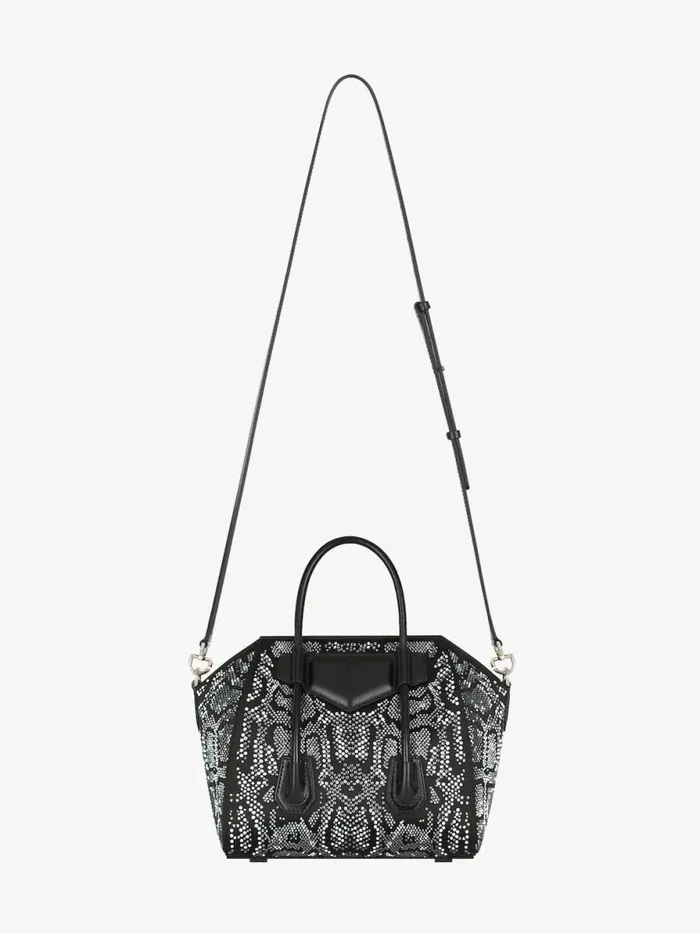 Women Crossbody Bags Givenchy Mini Antigona Lock Bag In Satin With Python Effect Strass Black Women Crossbody Bags Givenchy Mini Antigona Lock Bag In Satin With Python Effect Strass Black