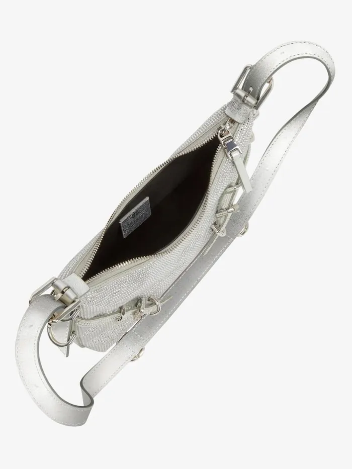 Women Crossbody Bags Givenchy Mini Voyou Bag In Satin With Strass And Leather Silvery Grey Women Crossbody Bags Givenchy Mini Voyou Bag In Satin With Strass And Leather Silvery Grey