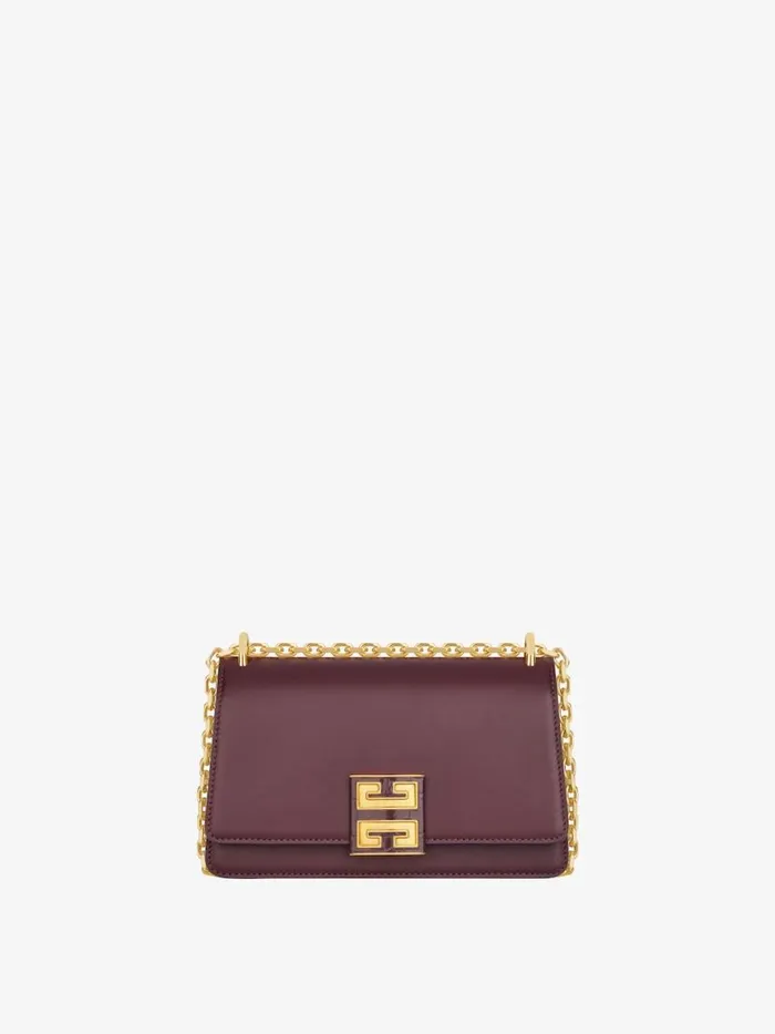 Women Crossbody Bags Givenchy Small 4G Bag In Leather With Chain Oxblood Red
