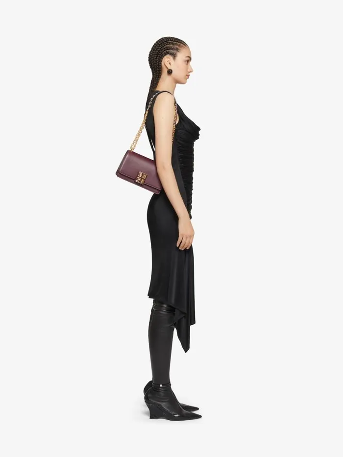 Women Crossbody Bags Givenchy Small 4G Bag In Leather With Chain Oxblood Red