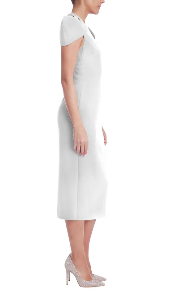 Women Day Badgley Mischka Sheath Dress With Cap Sleeve Shrug Red