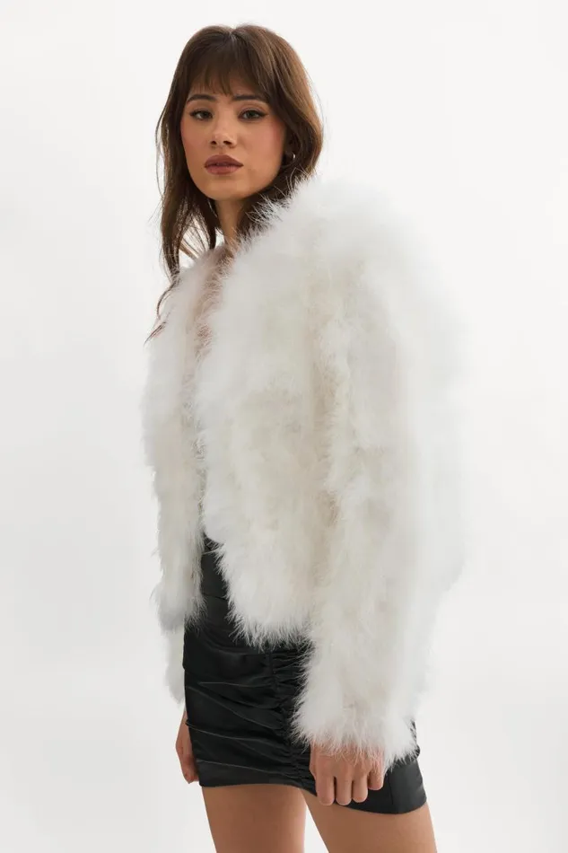 Women DEORA Feather Jacket White LAMARQUE Feather Jackets