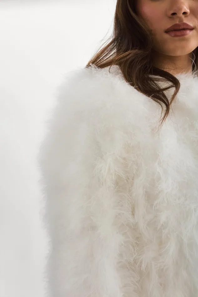 Women DEORA Feather Jacket White LAMARQUE Feather Jackets