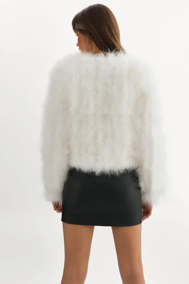 Women DEORA Feather Jacket White LAMARQUE Feather Jackets
