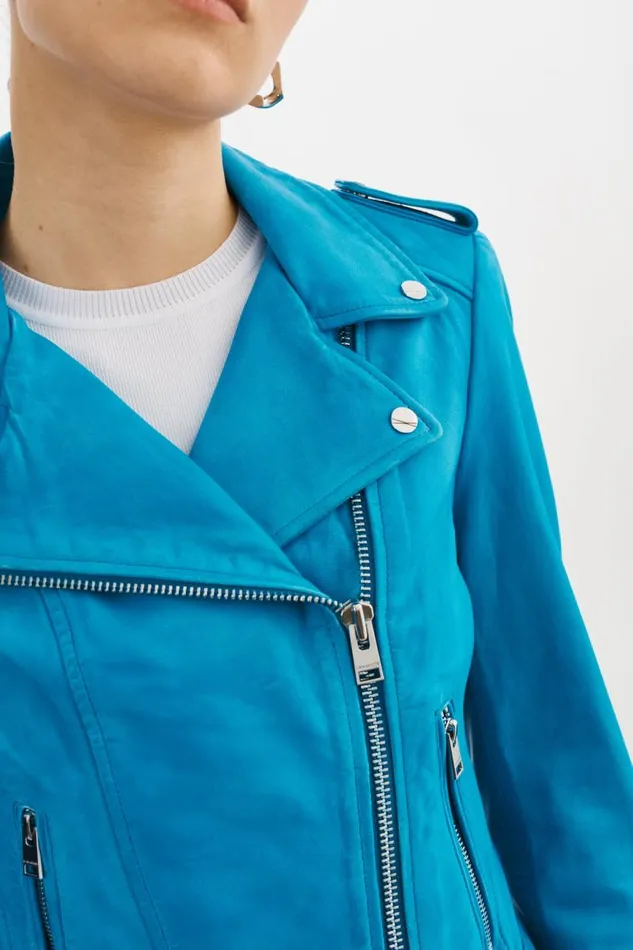 Women DONNA Iconic Leather Biker Jacket Faded Jean LAMARQUE Leather Jackets Women DONNA Iconic Leather Biker Jacket Faded Jean LAMARQUE Leather Jackets