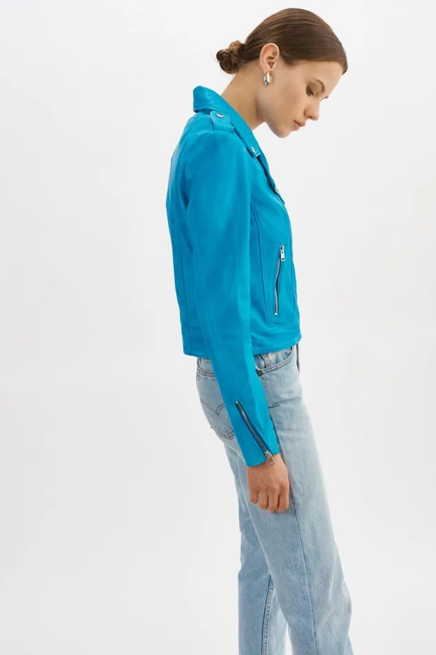 Women DONNA Iconic Leather Biker Jacket Faded Jean LAMARQUE Leather Jackets Women DONNA Iconic Leather Biker Jacket Faded Jean LAMARQUE Leather Jackets