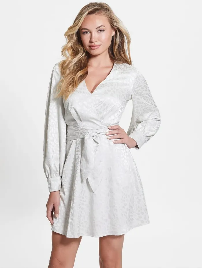 Women Dresses and Jumpsuits GUESS Brielle Leopard Dress Muted Stone Multi