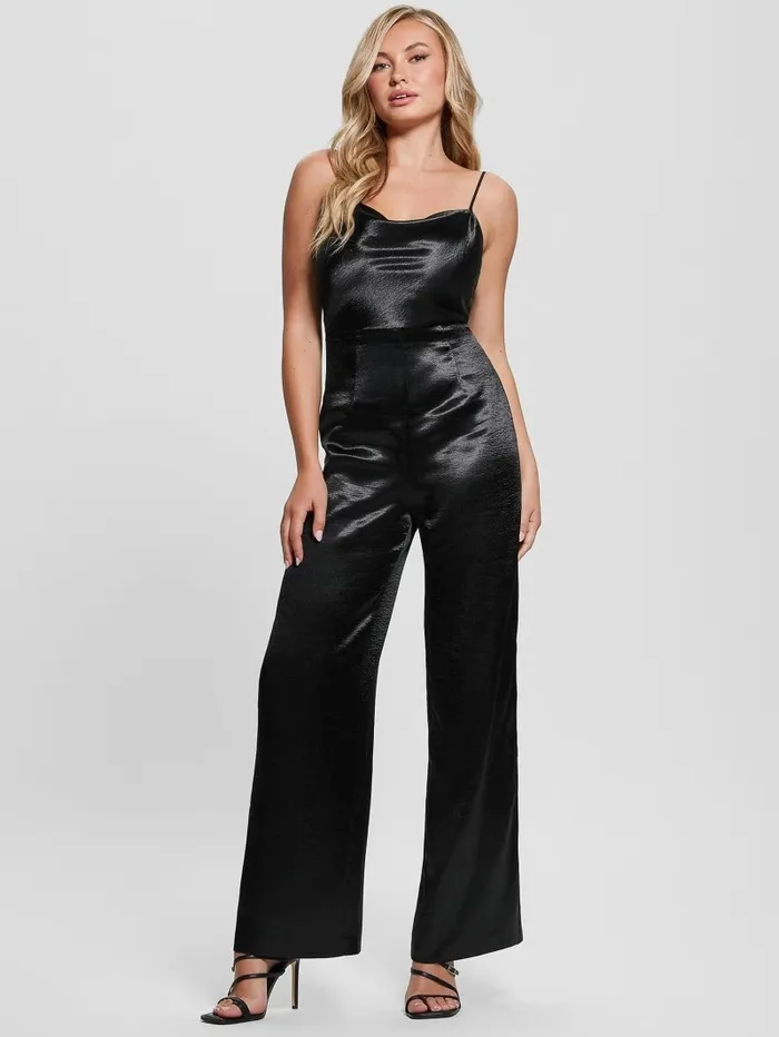 Women Dresses and Jumpsuits GUESS Eco Jennie Satin Jumpsuit Black