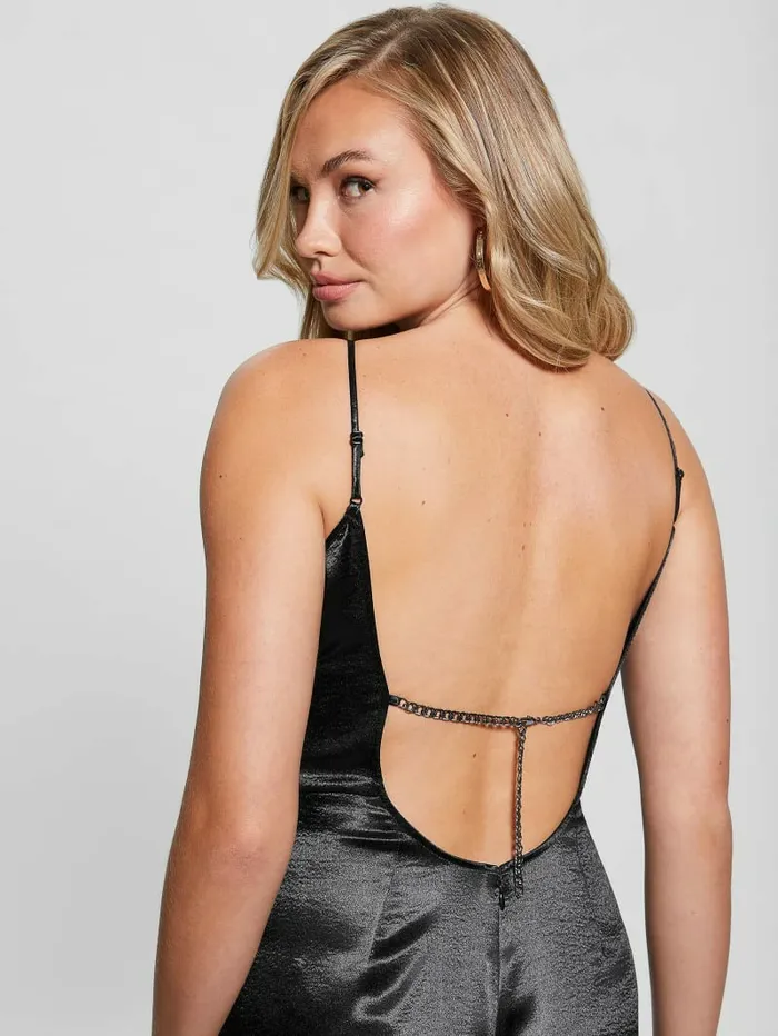 Women Dresses and Jumpsuits GUESS Eco Jennie Satin Jumpsuit Black Women Dresses and Jumpsuits GUESS Eco Jennie Satin Jumpsuit Black