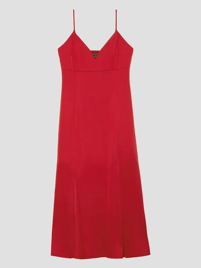 Women Dresses and Jumpsuits GUESS Eco Monique Satin Dress Chili Red Women Dresses and Jumpsuits GUESS Eco Monique Satin Dress Chili Red