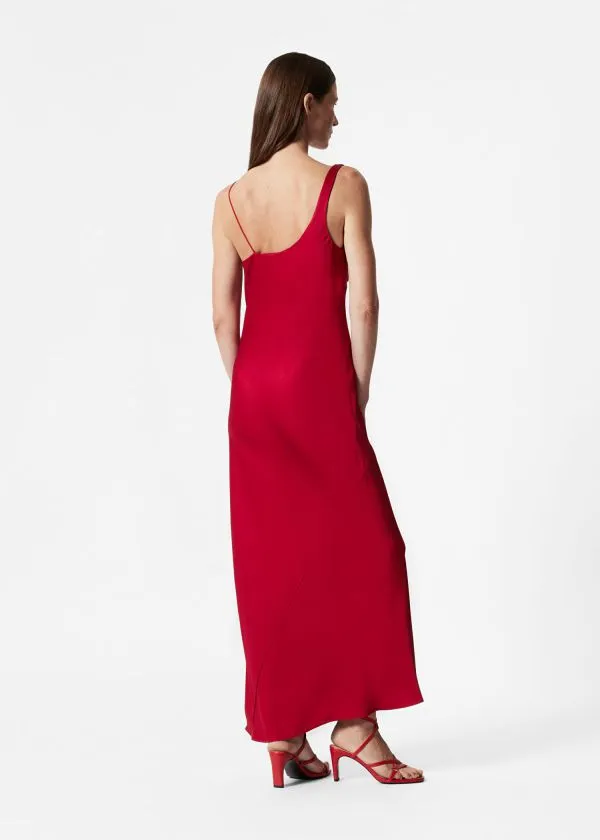 Women Dresses and Other Stories Asymmetric CowlNeck Midi Dress Red
