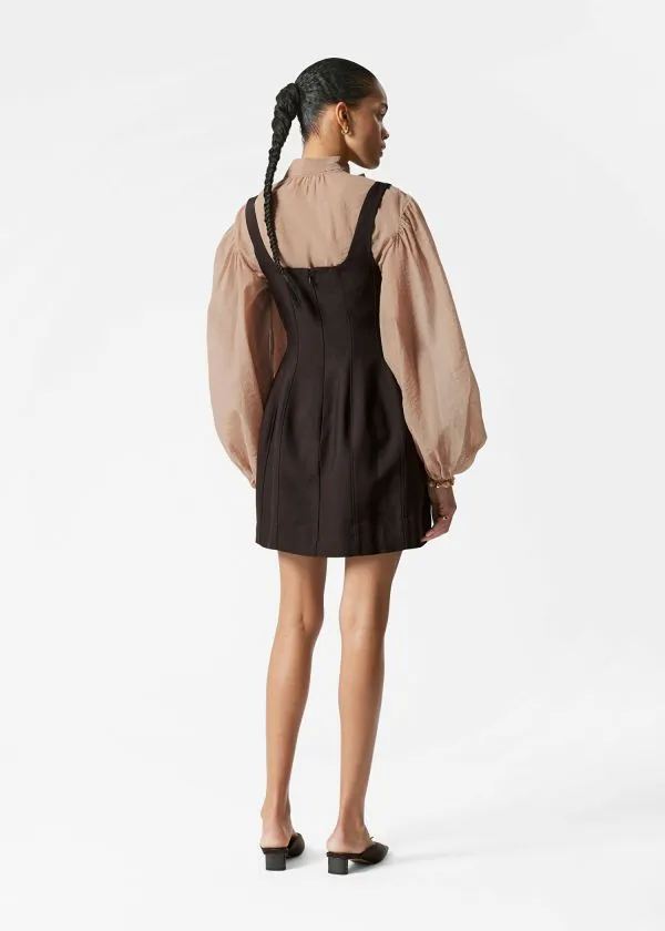 Women Dresses and Other Stories Corset Mini Dress Dark Brown