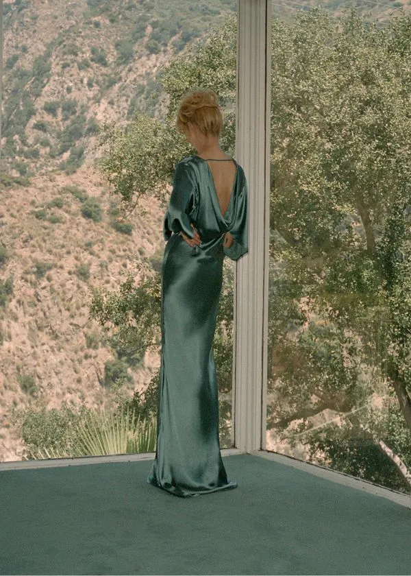 Women Dresses and Other Stories Satin Maxi Dress Turquoise