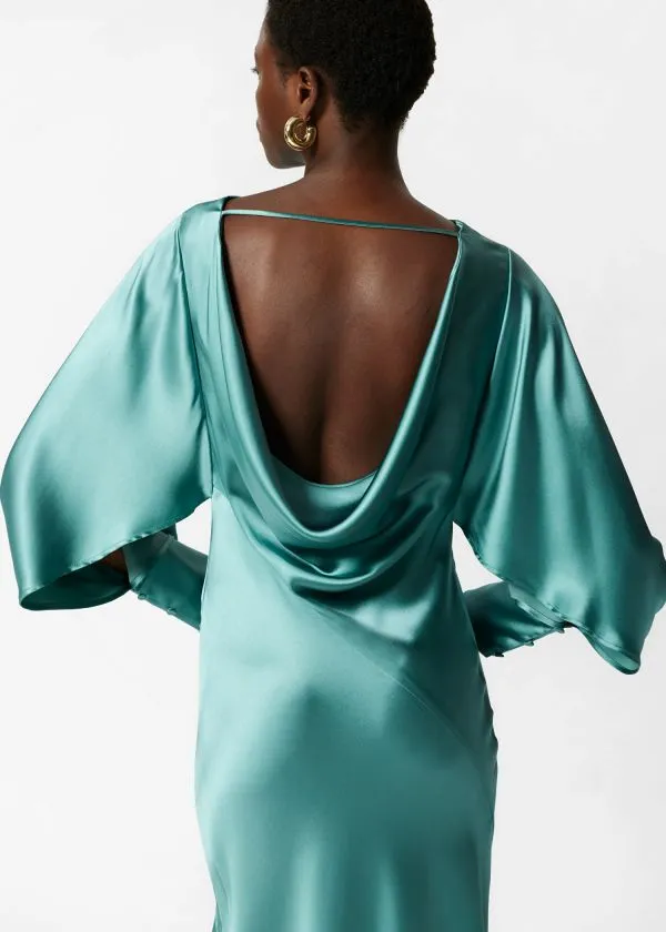Women Dresses and Other Stories Satin Maxi Dress Turquoise