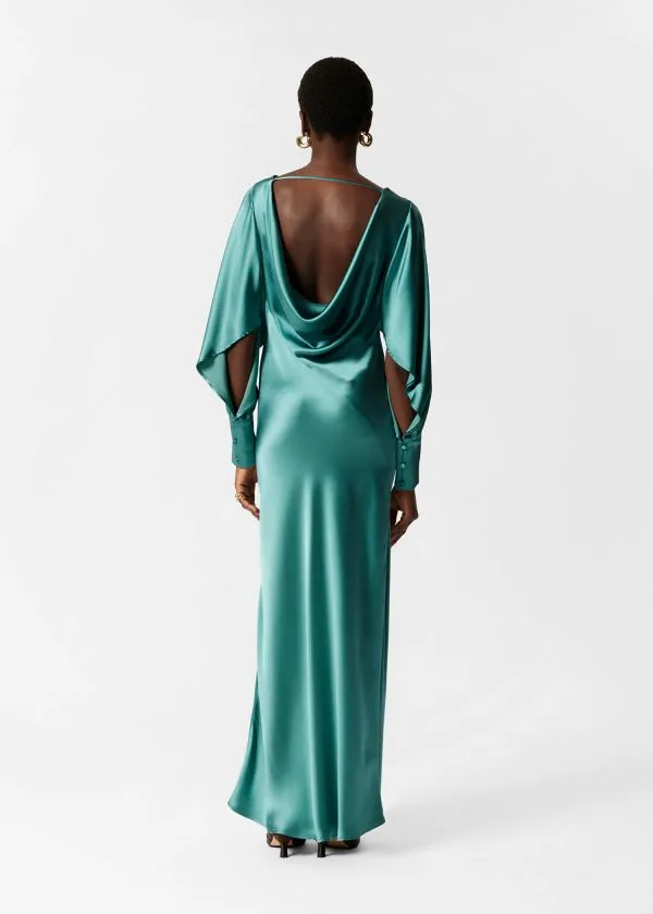 Women Dresses and Other Stories Satin Maxi Dress Turquoise