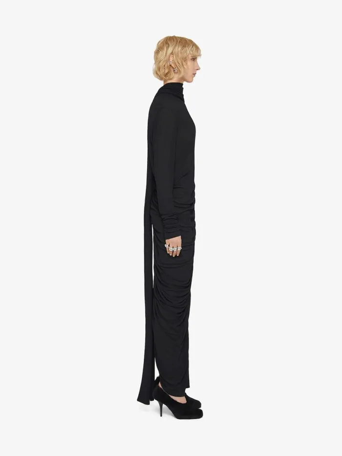 Women Dresses Givenchy Draped Dress In Jersey With Lavalliere Black