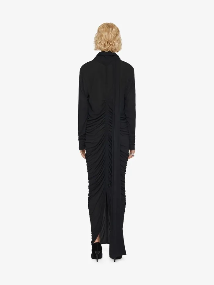 Women Dresses Givenchy Draped Dress In Jersey With Lavalliere Black
