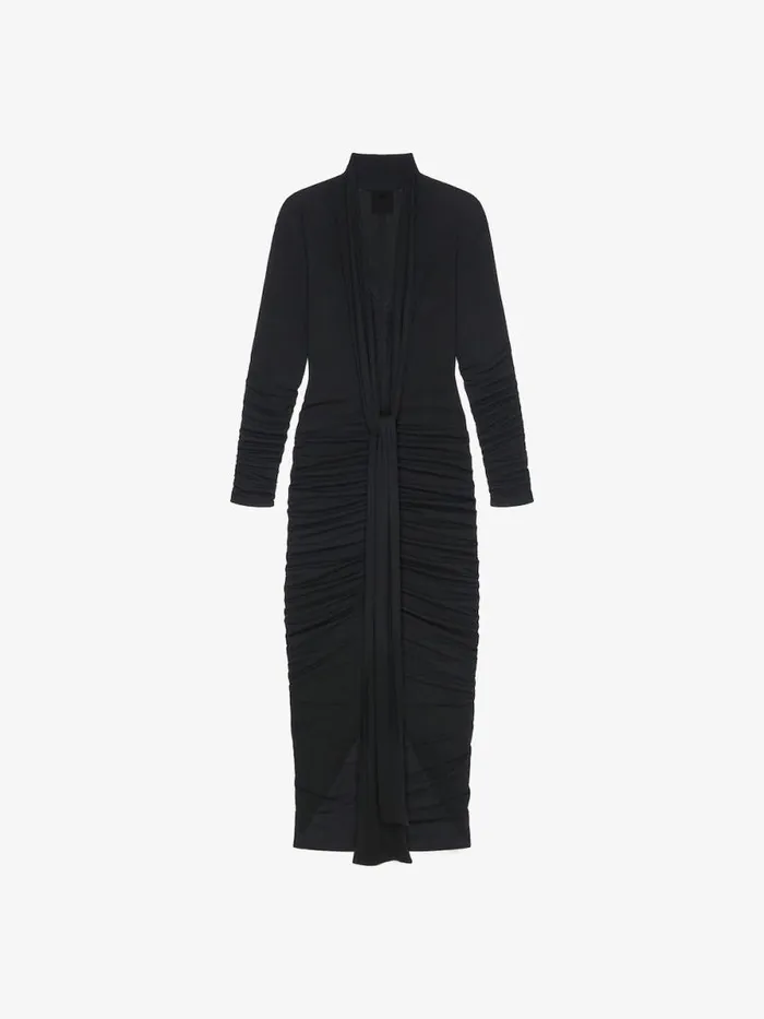 Women Dresses Givenchy Draped Dress In Jersey With Lavalliere Black