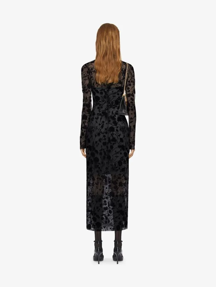 Women Dresses Givenchy Dress In 4G Flowers Tulle Black