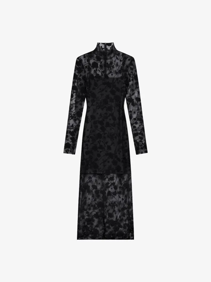 Women Dresses Givenchy Dress In 4G Flowers Tulle Black