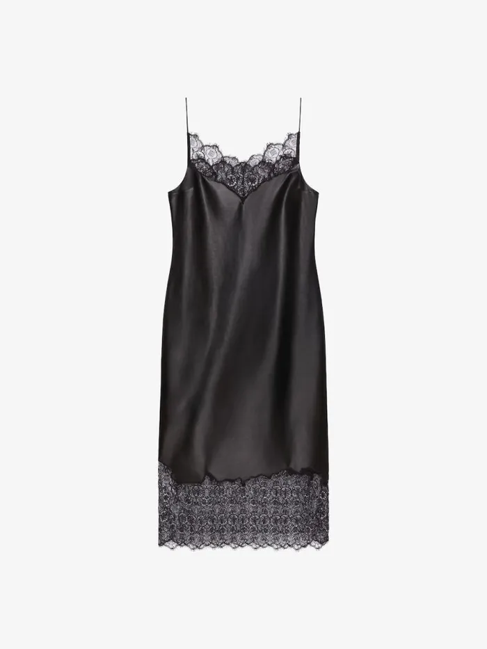 Women Dresses Givenchy Dress In Leather And Lace Black