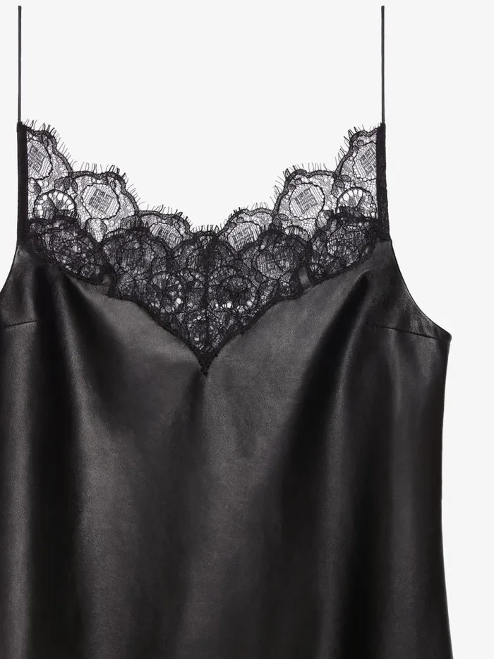Women Dresses Givenchy Dress In Leather And Lace Black