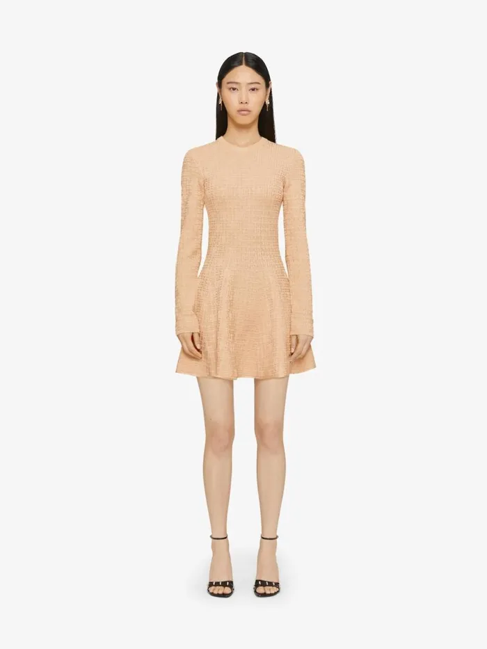 Women Dresses Givenchy Dress In Mini 4G Jacquard Tan