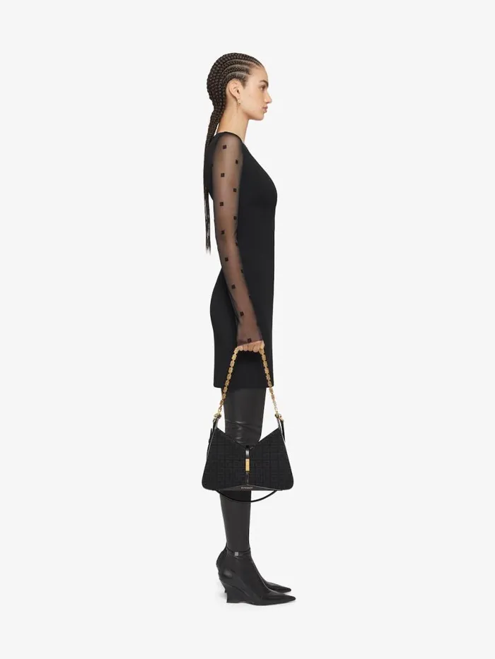 Women Dresses Givenchy Dress In Sable Stretch And 4G Tulle Black