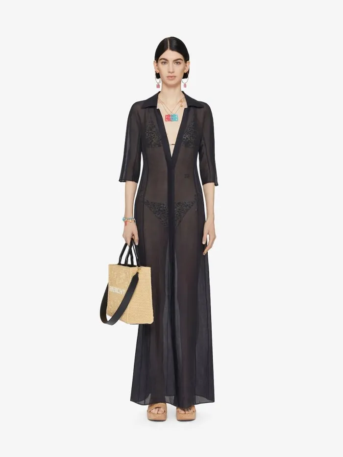 Women Dresses Givenchy Dress In Silk And Linen Black