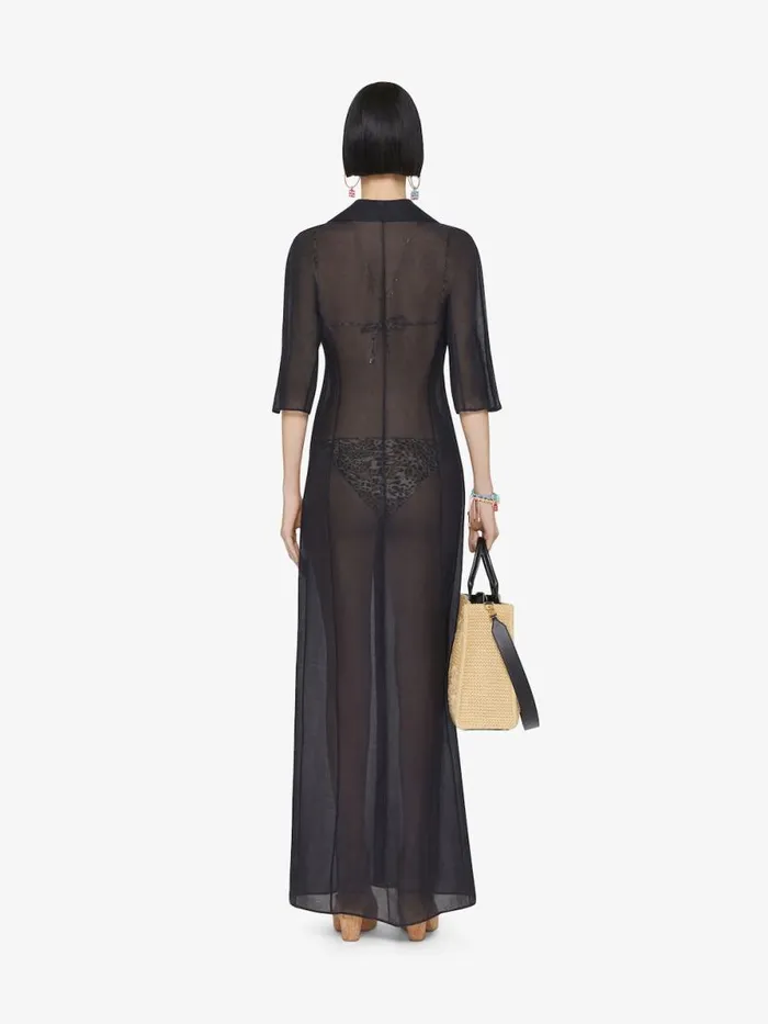 Women Dresses Givenchy Dress In Silk And Linen Black