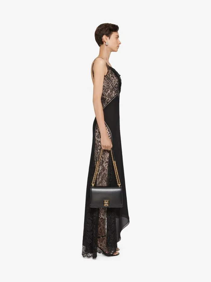 Women Dresses Givenchy Evening Dress In Mousseline And Lace Black
