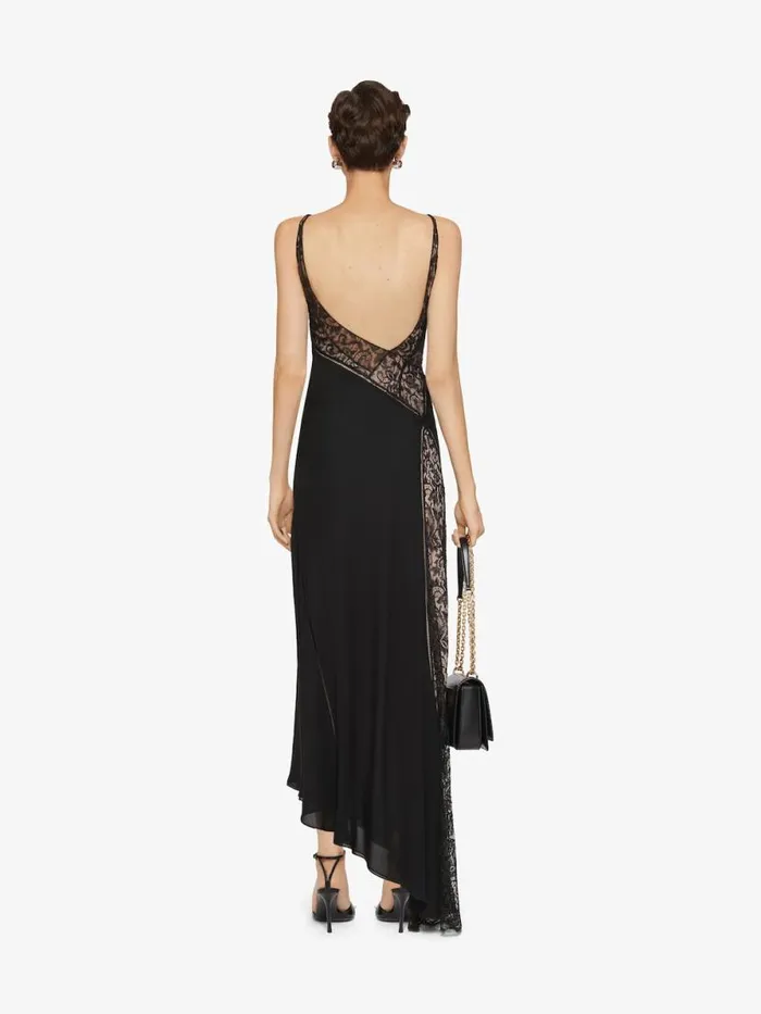 Women Dresses Givenchy Evening Dress In Mousseline And Lace Black