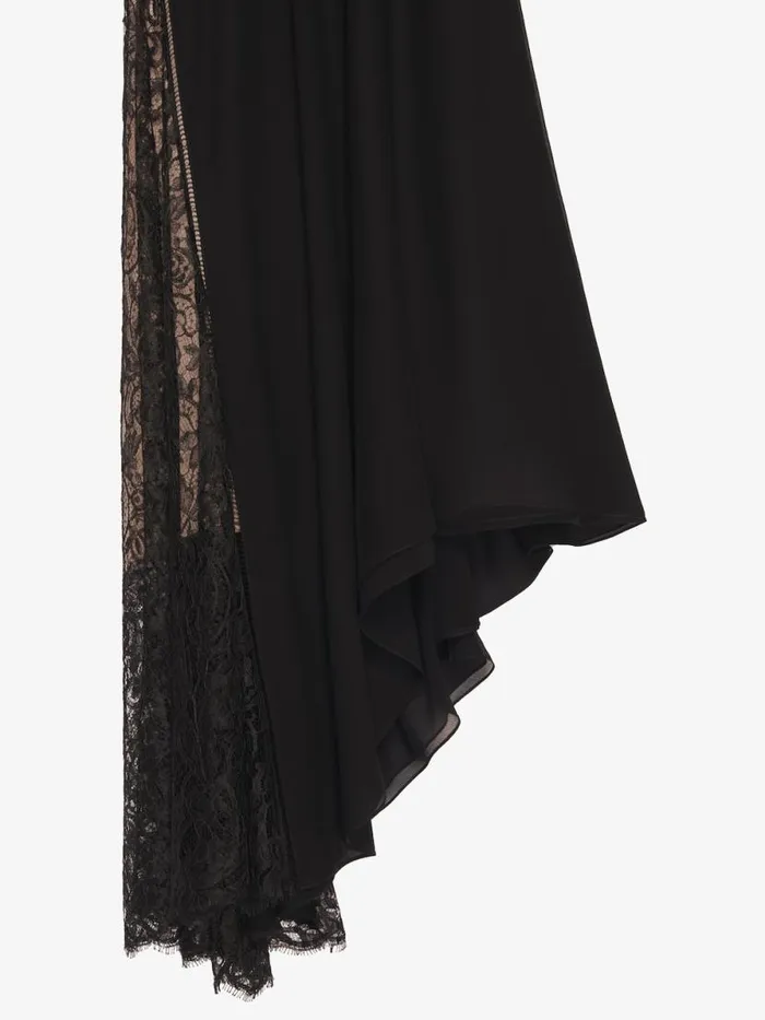 Women Dresses Givenchy Evening Dress In Mousseline And Lace Black