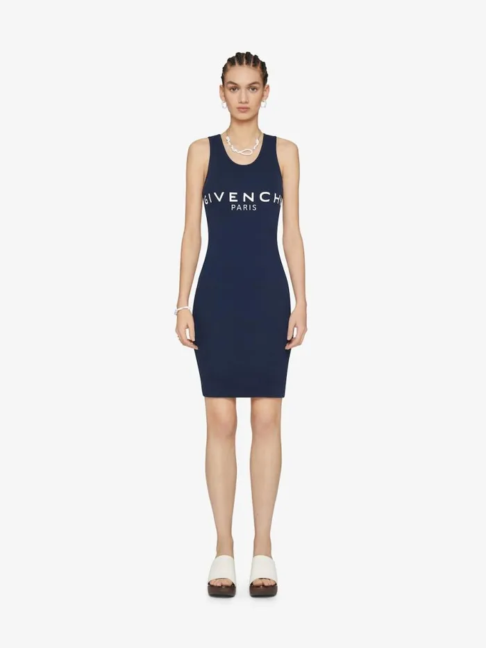 Women Dresses Givenchy GIVENCHY Archetype Tank Dress In Jersey Dark Navy