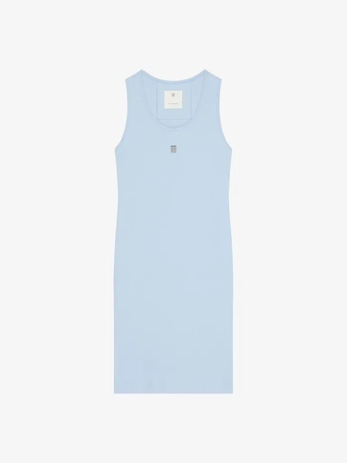 Women Dresses Givenchy Tank Dress In Cotton With 4G Detail Sky Blue