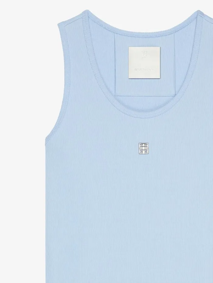 Women Dresses Givenchy Tank Dress In Cotton With 4G Detail Sky Blue