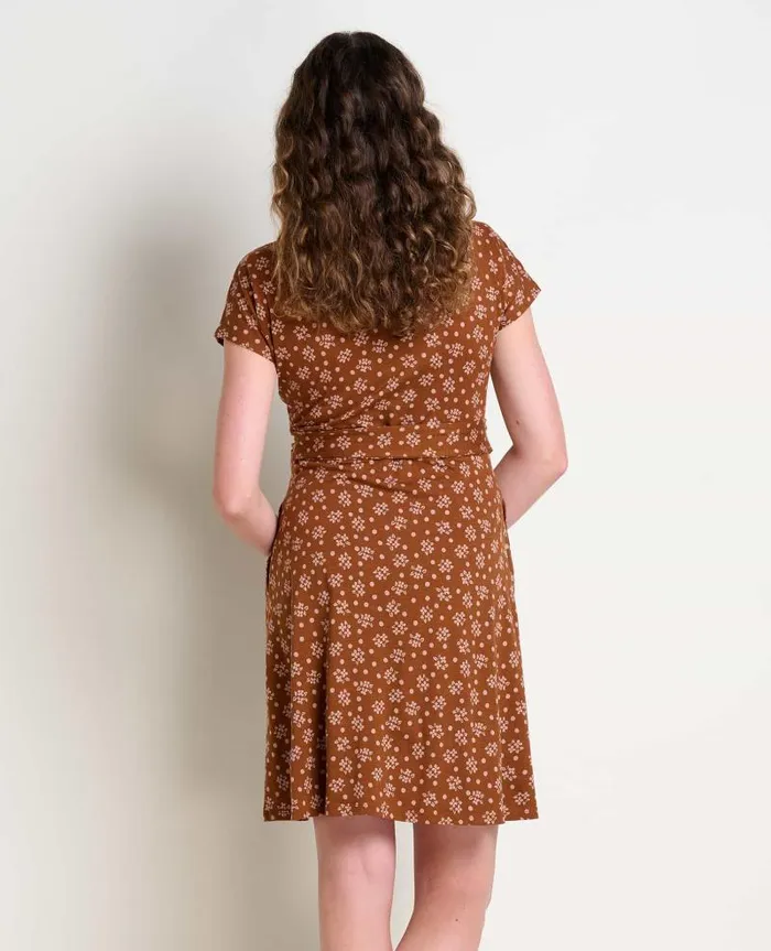 Women Dresses Toad and Co Cue Wrap Short Sleeve Dress Fawn Polka Dot Print