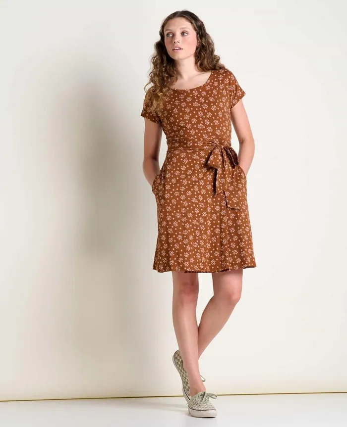 Women Dresses Toad and Co Cue Wrap Short Sleeve Dress Fawn Polka Dot Print
