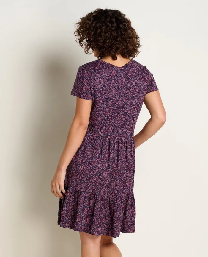 Women Dresses Toad and Co Marley Tiered Short Sleeve Dress Wild Ginger Spring Print
