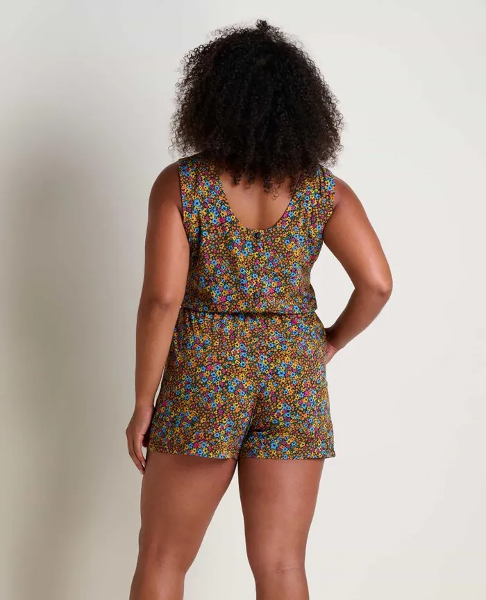 Women Dresses Toad and Co Sunkissed Liv Romper Black Micro Floral Print