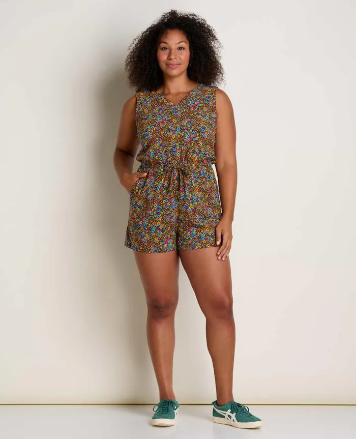 Women Dresses Toad and Co Sunkissed Liv Romper Black Micro Floral Print