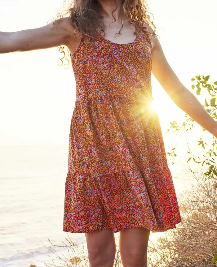Women Dresses Toad and Co Sunkissed Sunsana Dress Taffy Micro Floral Print