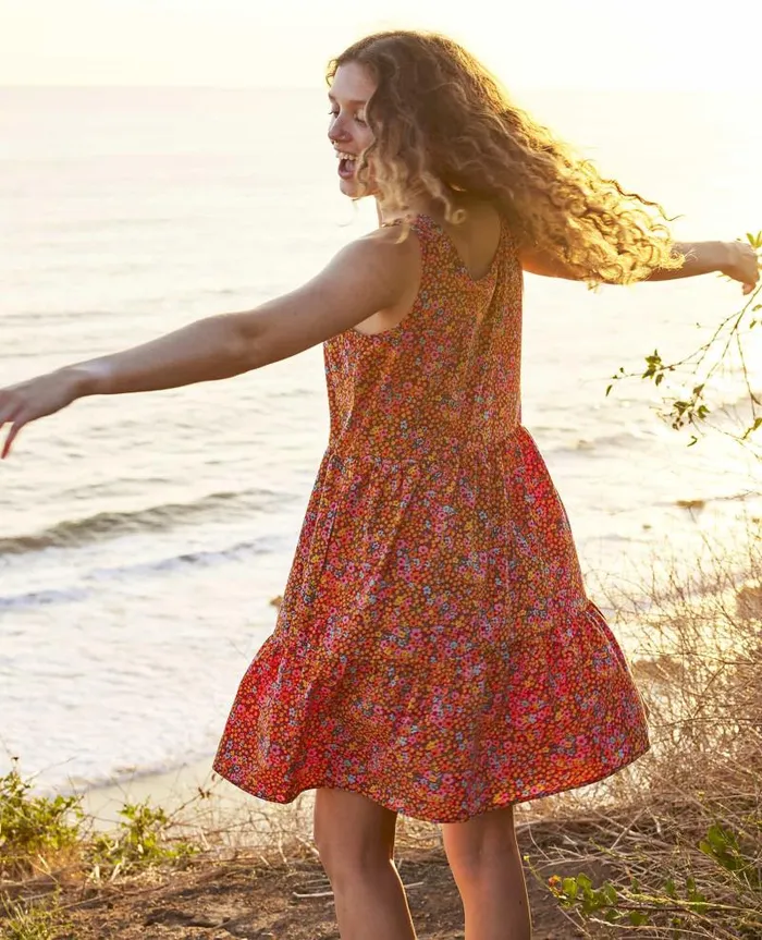 Women Dresses Toad and Co Sunkissed Sunsana Dress Taffy Micro Floral Print