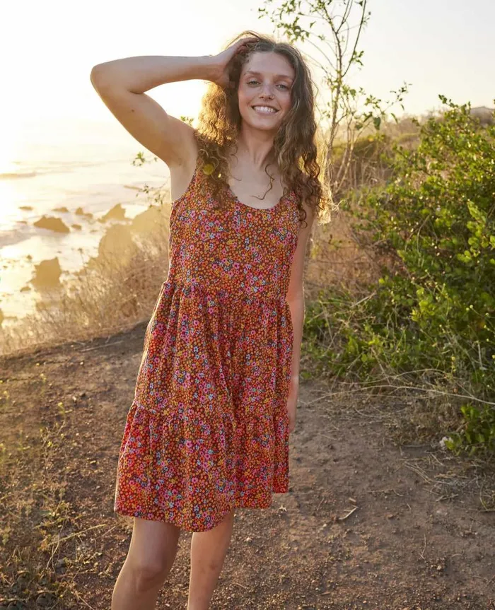 Women Dresses Toad and Co Sunkissed Sunsana Dress Taffy Micro Floral Print