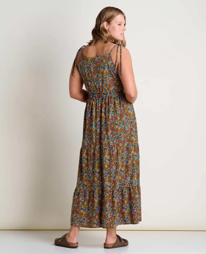 Women Dresses Toad and Co Sunkissed Tiered Sleeveless Dress Black Micro Floral Print