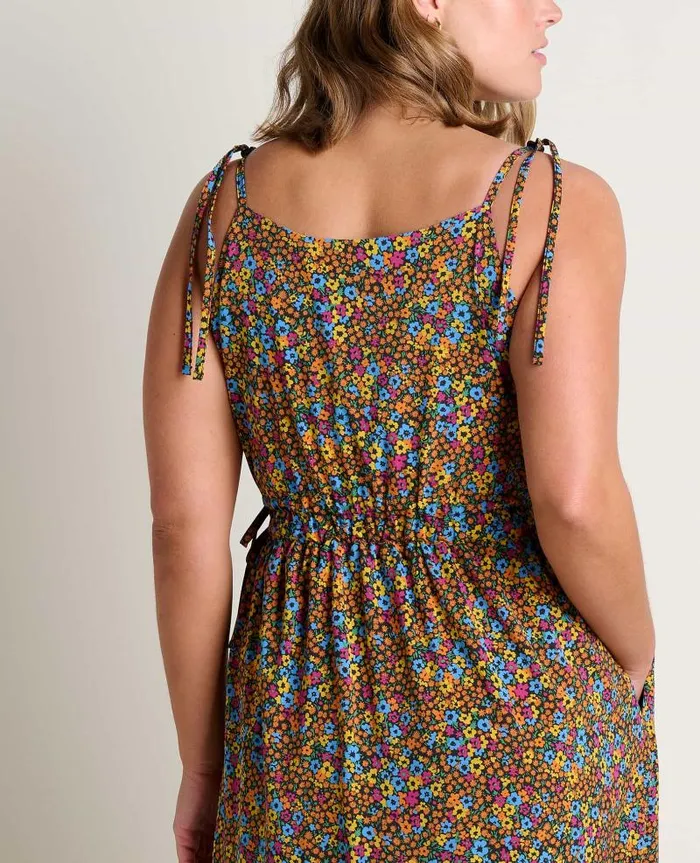 Women Dresses Toad and Co Sunkissed Tiered Sleeveless Dress Black Micro Floral Print