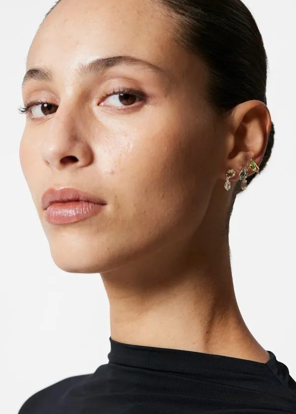 Women Earrings and Other Stories Crystal Earrings Set Emerald Green