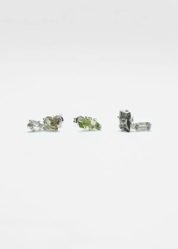 Women Earrings and Other Stories Crystal Earrings Set Emerald Green