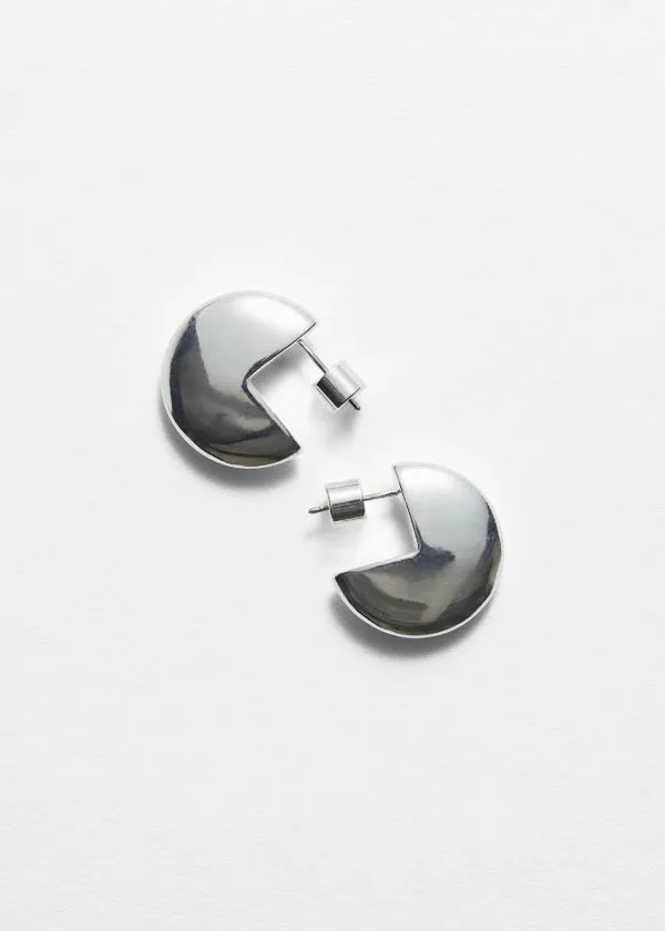 Women Earrings and Other Stories Geometric Hoop Earrings Silver